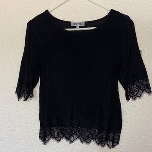 Kontrol Black Lace-Trim top